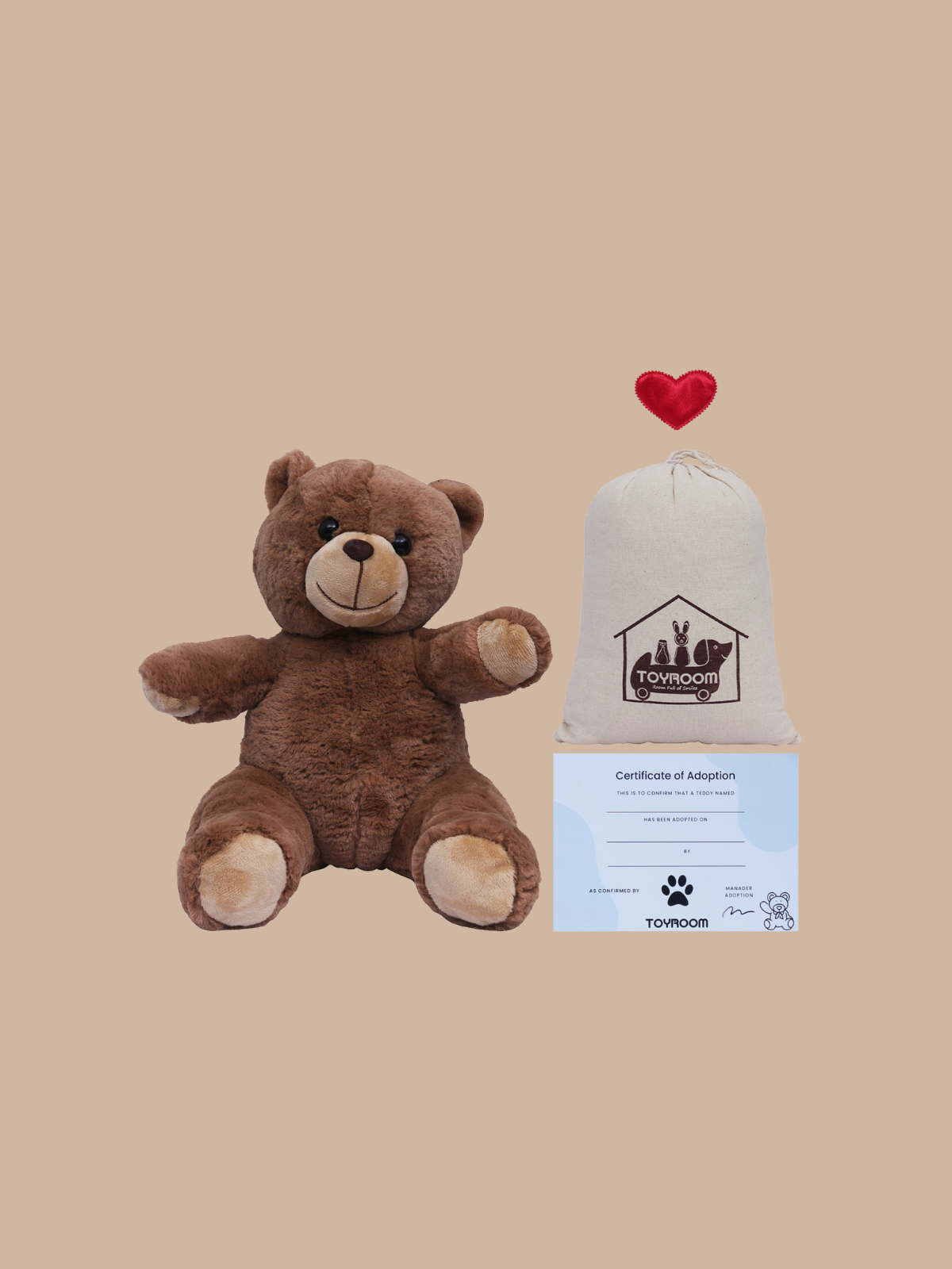 Toyroom-DIY Teddy Bear-Make Your Own Stuff Teddy ( Includes stuffing, birth certificate and a heart)