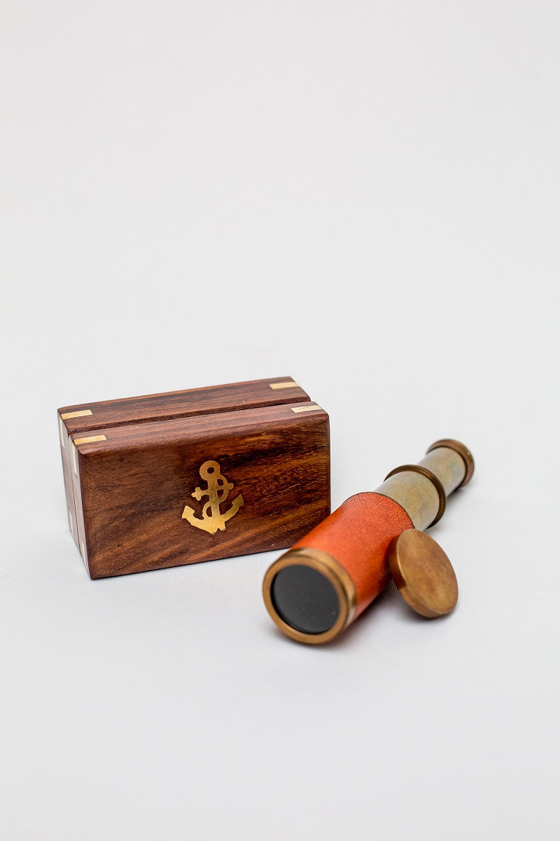 Toyroom Monocular Telescope/ Spy glass in a wooden Box
