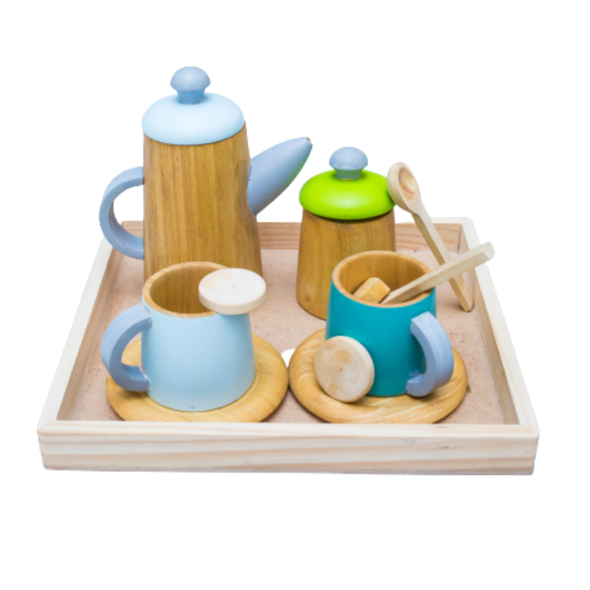 Wooden Pretend Play Tea set - 15 pieces