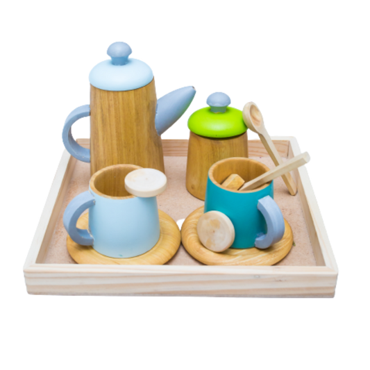 Wooden Pretend Play Tea set - 15 pieces