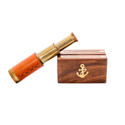 Toyroom Monocular Telescope/ Spy glass in a wooden Box
