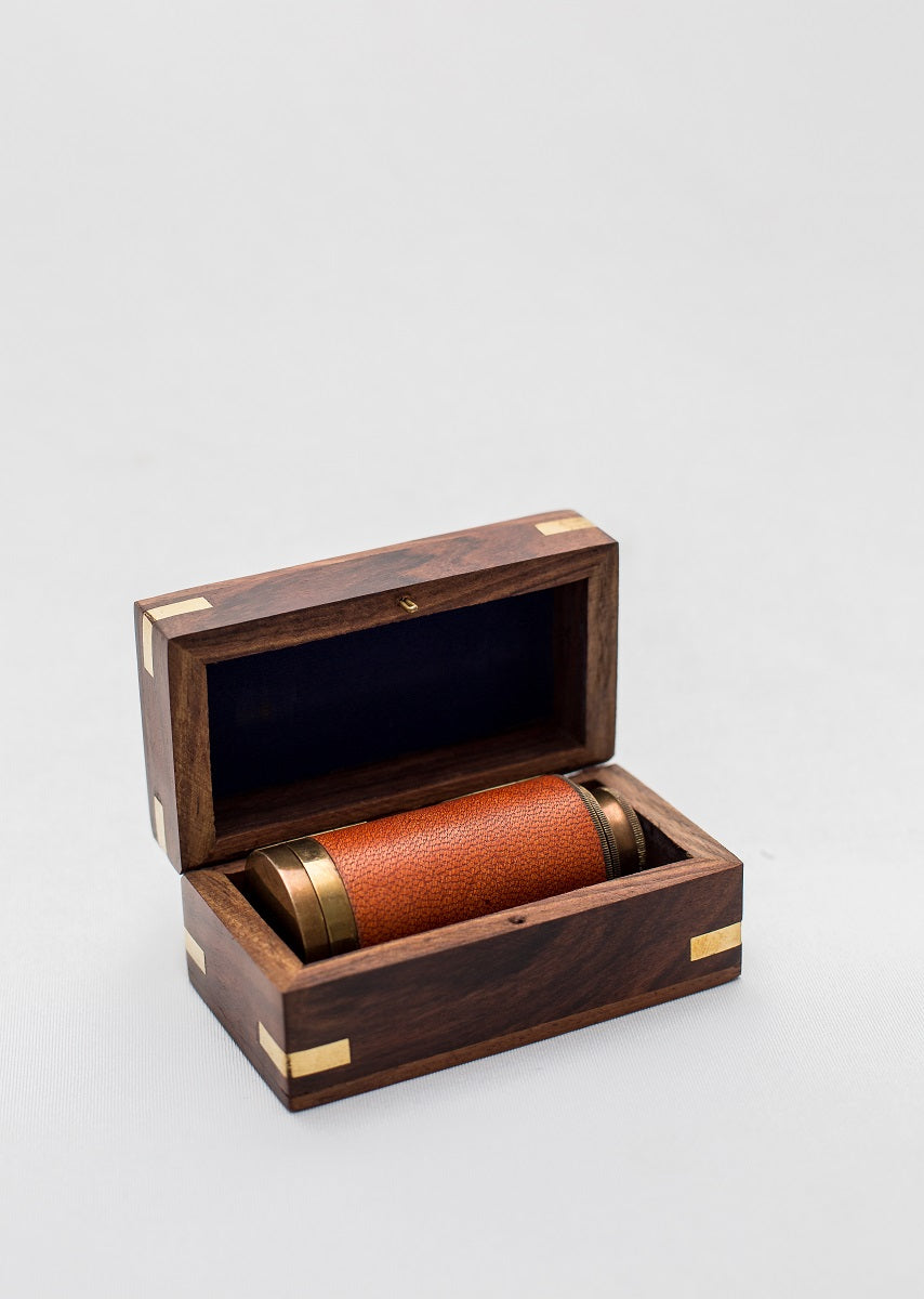 Toyroom Monocular Telescope/ Spy glass in a wooden Box