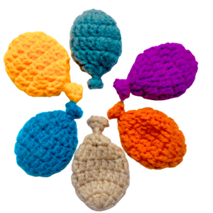 Toyroom Reusable Crochet Water balloons for sensory play Summer fun water play (set of 6 assorted colors)