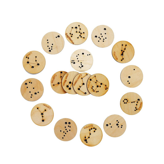 Little Star Gazers' Wooden Constellation Coins (17 Pieces)