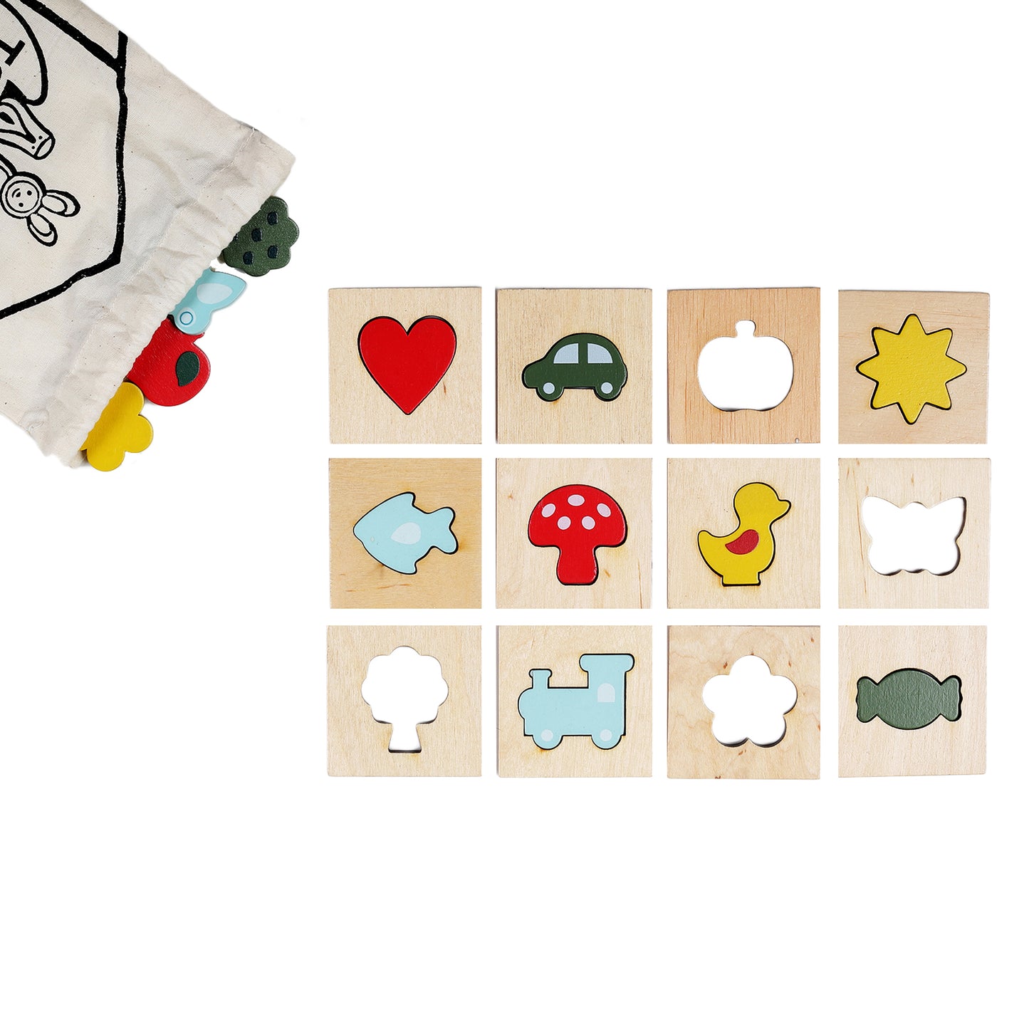 Wooden Feel and Match Sensory Memory Game