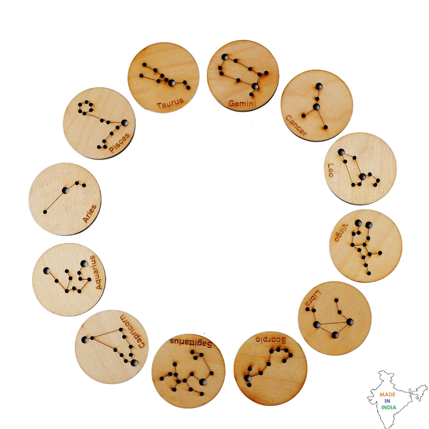 Little Star Gazers' Wooden Constellation Coins (12 Pieces)