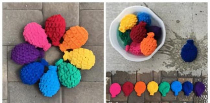 Toyroom Reusable Crochet Water balloons for sensory play Summer fun water play (set of 6 assorted colors)