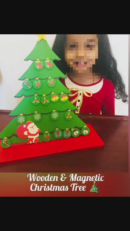 Eco friendly Christmas Tree with Ornaments (Wooden & Magnetic Table Top tree)