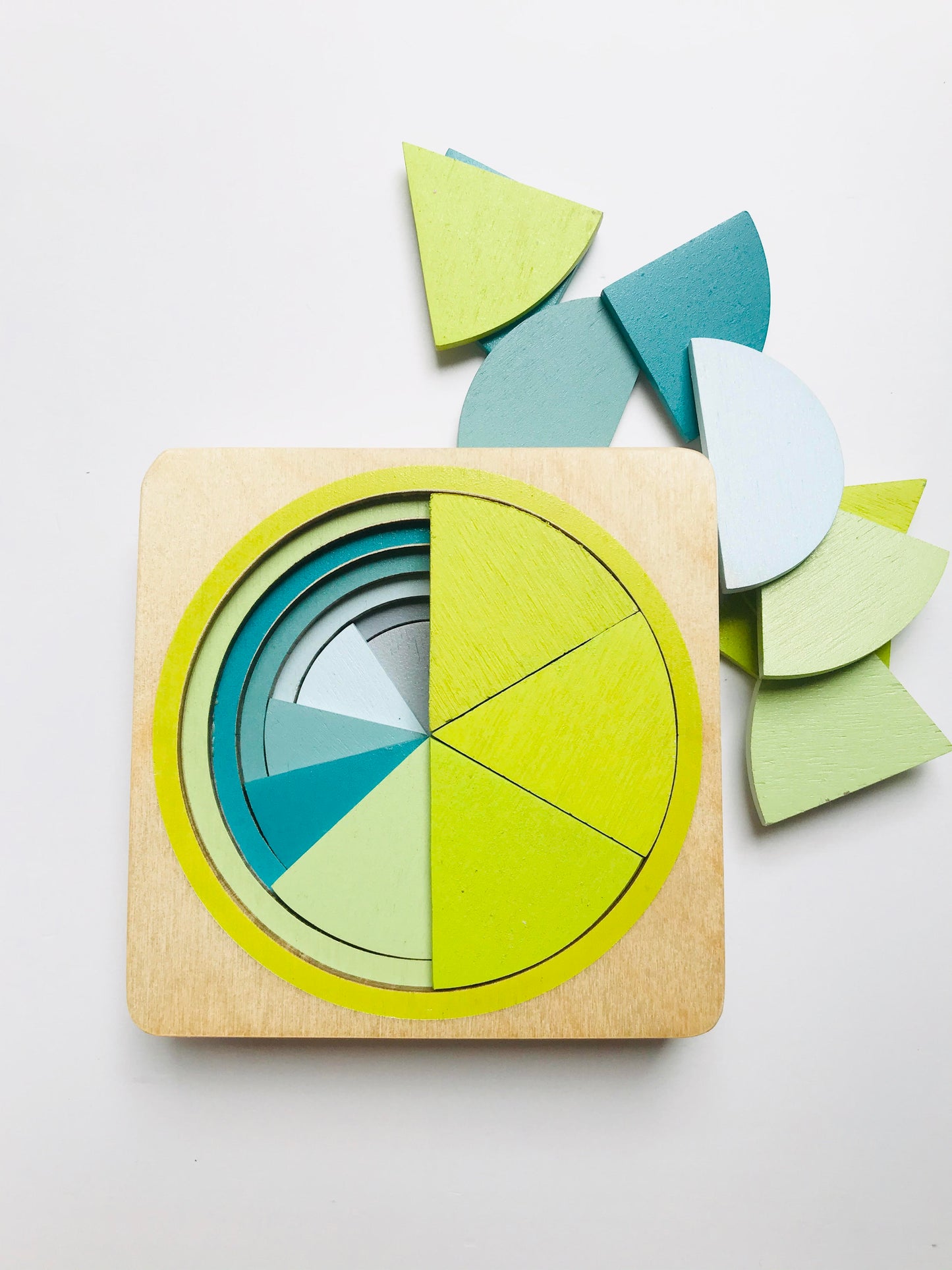 Wooden Fraction Puzzle - (6 layers) Math Aid