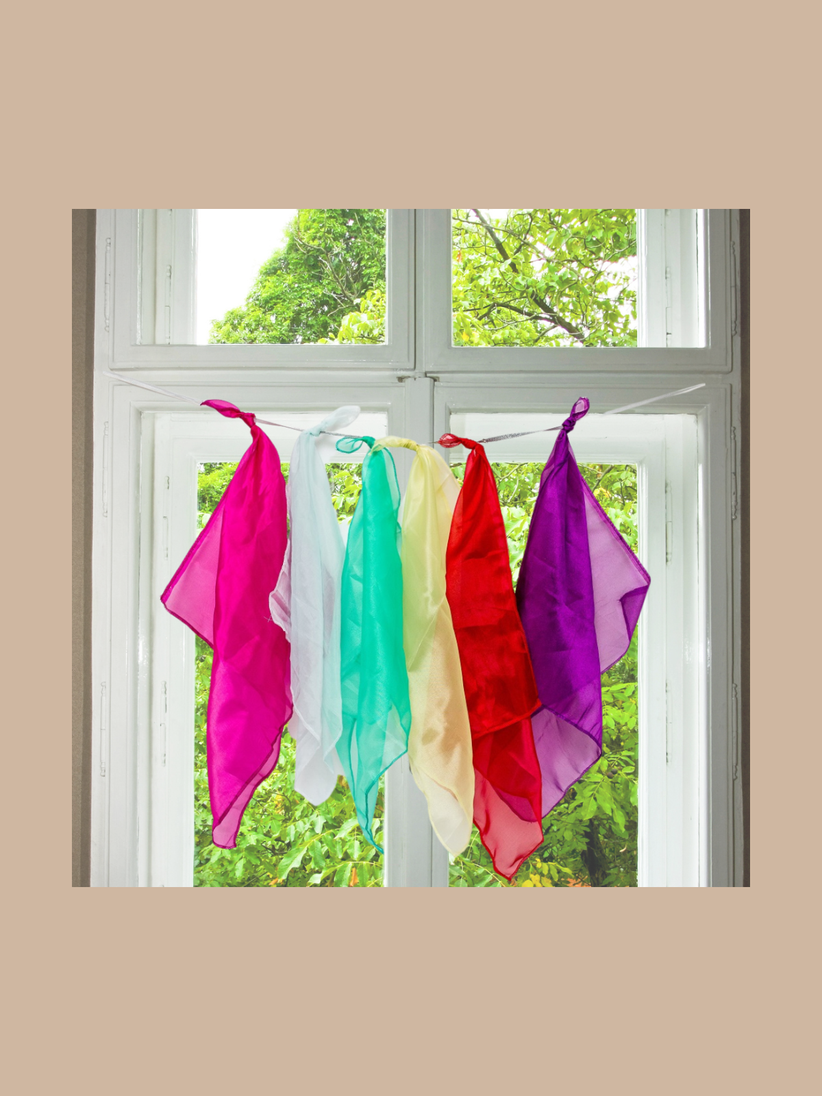 Sensory Play Scarves - Organza scarves - set of 7 Waldorf Inspired play scarves (colors may vary)